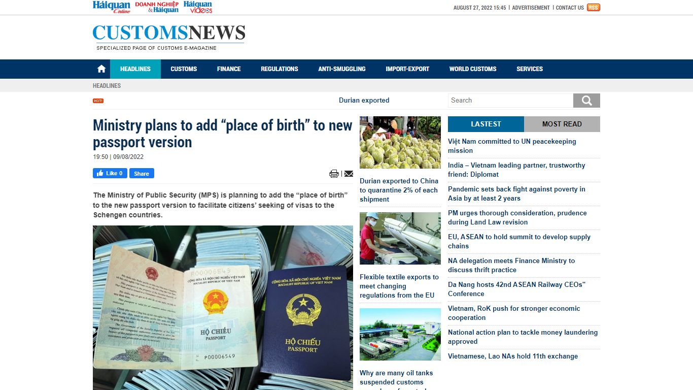 Ministry plans to add “place of birth” to new passport version